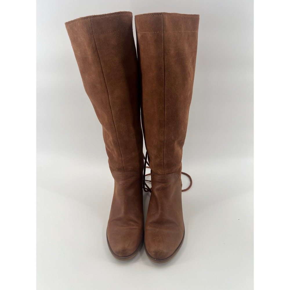 Timberland Women 7.5 Tall Brown Leather Suede Lace Up Boots Equestrian Western